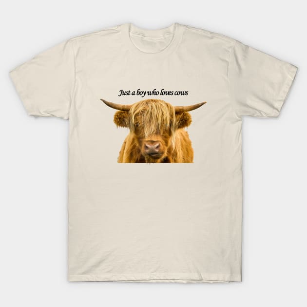 Just a Boy Who Loves Cows T-Shirt by Jane Stanley Photography